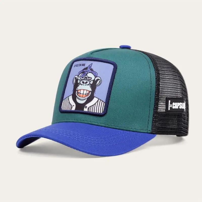 Spring Summer Cartoon Animal Embroidery Baseball Cap for Men Women Street Breathable Net Shade Cap Unisex Hip Hop Dad Mesh Hat