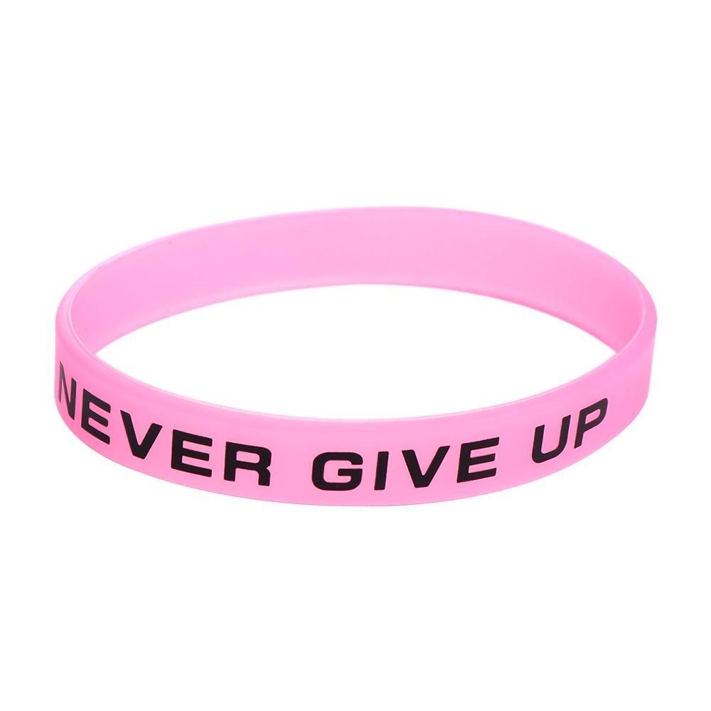 Wristband Never Give Up Bracelet Basketball Wristband Silicone Sweat Band Luminous Rubber Bracelets
