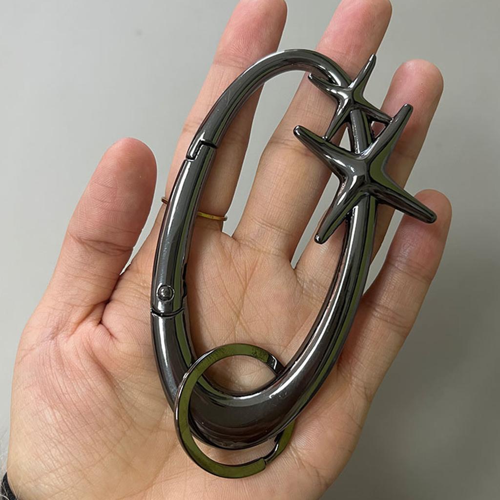 Stylish Y2K Star Carabiner Keychain Minimal Stainless Steel Star Carabiner Keychain Pendant for Bags and Backpacks