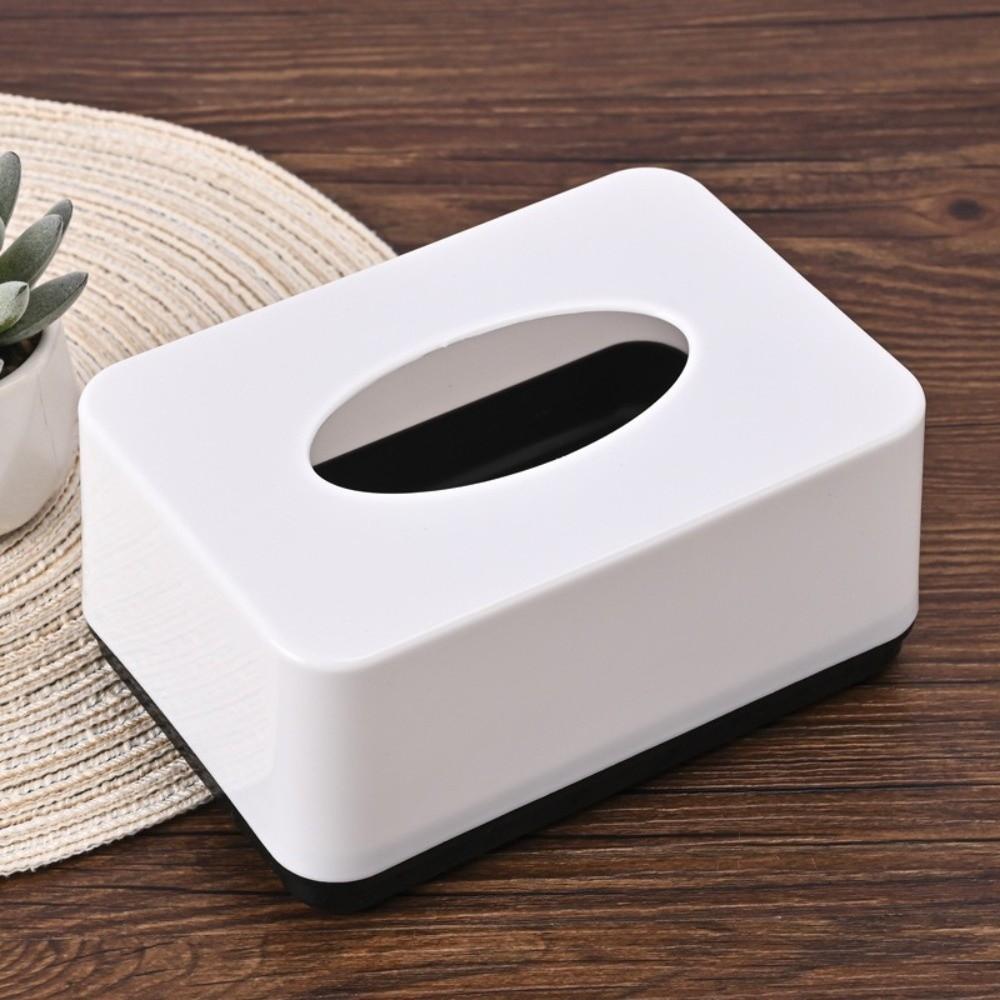 New Plastic Tissue Box Square Durable Napkin Holder Solid Color Tissue Case Home Use