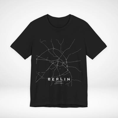 T-Shirt Mappa Treno Berlino Germania Grafica Minimalista Rete Ferroviaria Streetwear