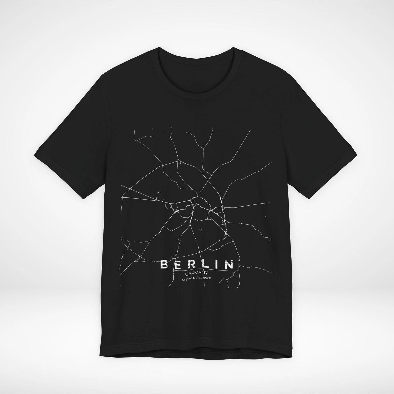 Berlin Germany Train Map T-Shirt Minimalist Rail Network Graphic Tee Streetwear M