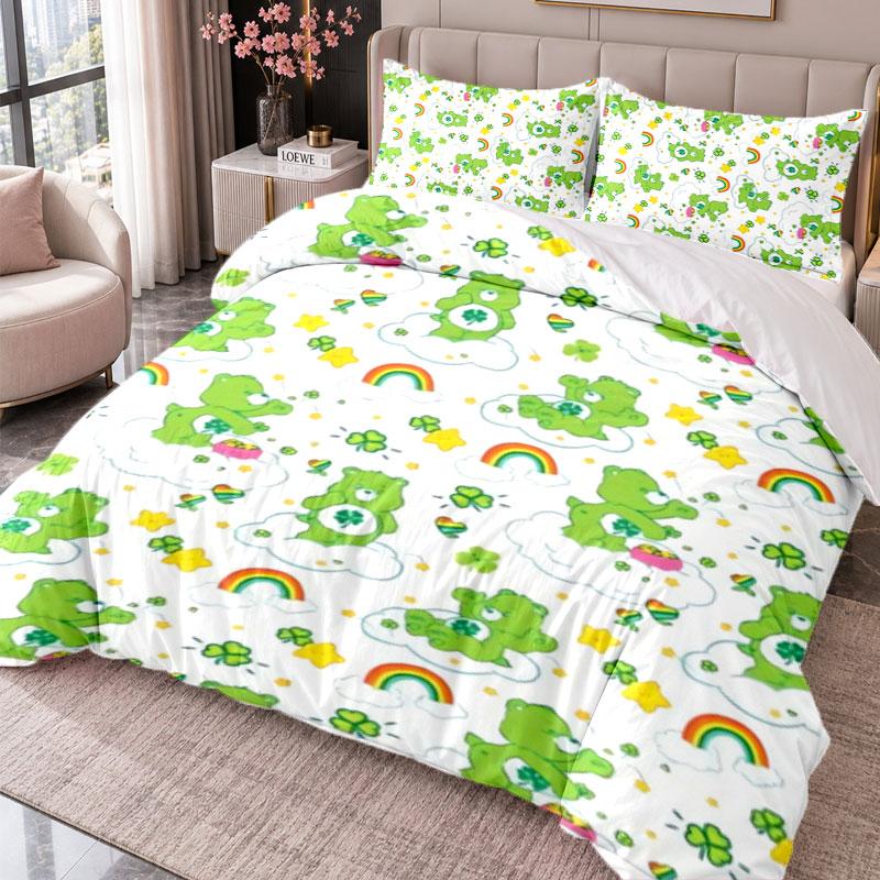 Care Bears 3Pcs Bedding Set Duvet Cover With Two Pillowcases For Bedroom Home Decoration