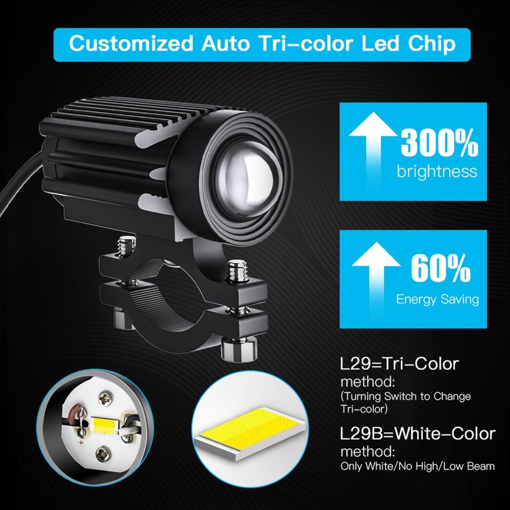 1/2pcs IP65 Waterproof LED Spotlight Aluminum Alloy LED Fog Lights Motorcycle Fog Lamp  ATV Lighting