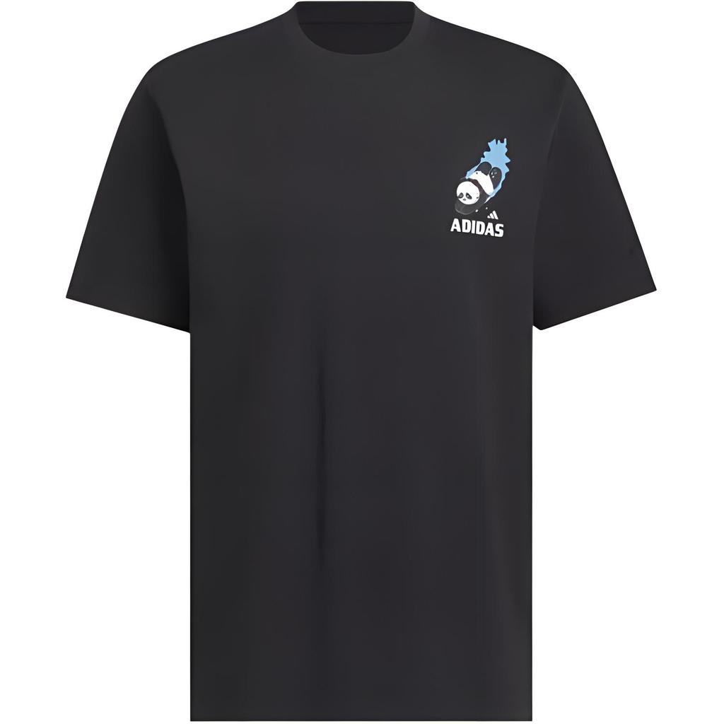 Adidas SS25 Fashion Soft Versatile Short Sleeve T-Shirt Men Tops Carbon-Black KC0975