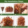 1/2/3/4Pcs Fall Hanging Artificial Violet Flower UV Resistant Realistic Fake Flower Wedding Party Indoor Outdoor Garden Wall Hanging Faux Flower