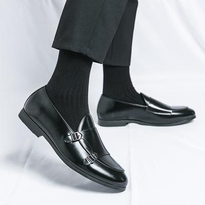 Man Leather Shoes Formal Monk Man Business Office Male Casual Dress Derby Shoes Buckle Wedding Party Luxury Fashion Shoes