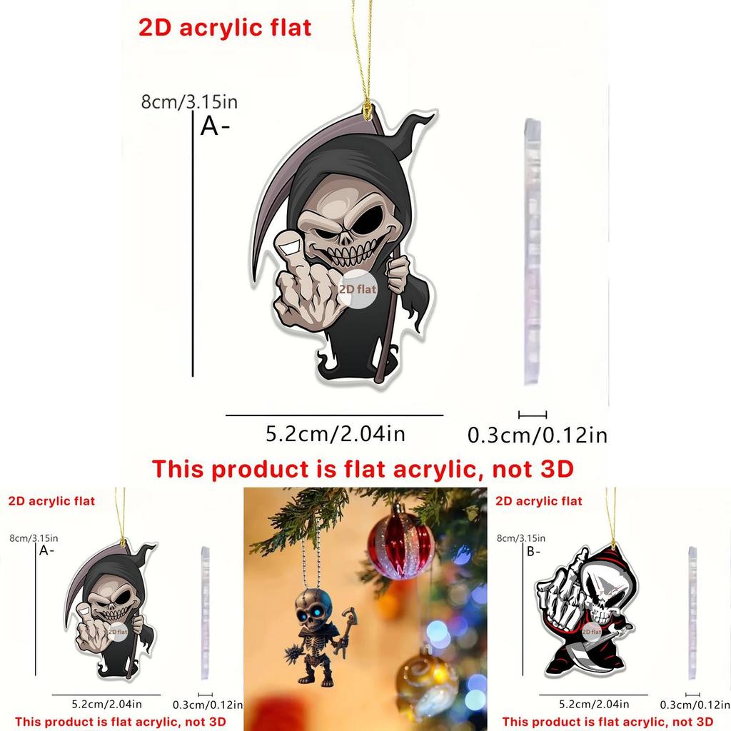 Halloween Themed Skull Pattern Acrylic Pendant For Car Accessories