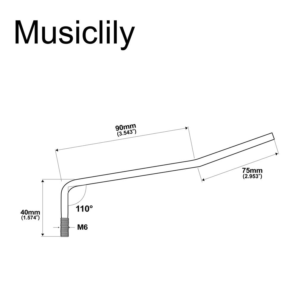 Musiclily Pro 6mm Steel Tremolo Arm Screw Type Metric Standard for Import Strat ST Electric Chrome Guitar,