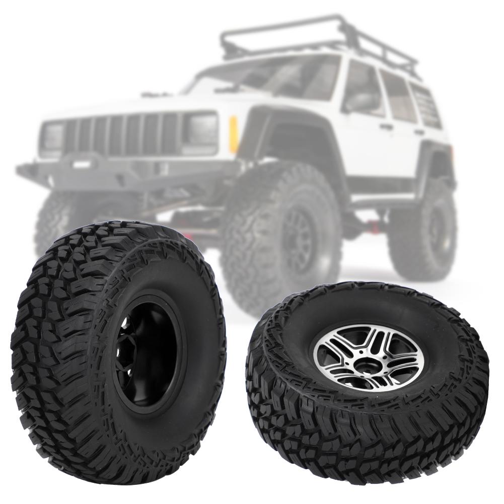 2PCS 1.9inch Aluminium Alloy Wheel Hubs Tyre Tire for 1:10 Remote Control Model RC Climbing CarBlack