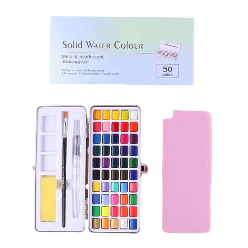 

50/72/90/100 Colors Solid Watercolor Paint Set Pearlescent Watercolor Paint Art Painting Supplies for Hobbies Painter