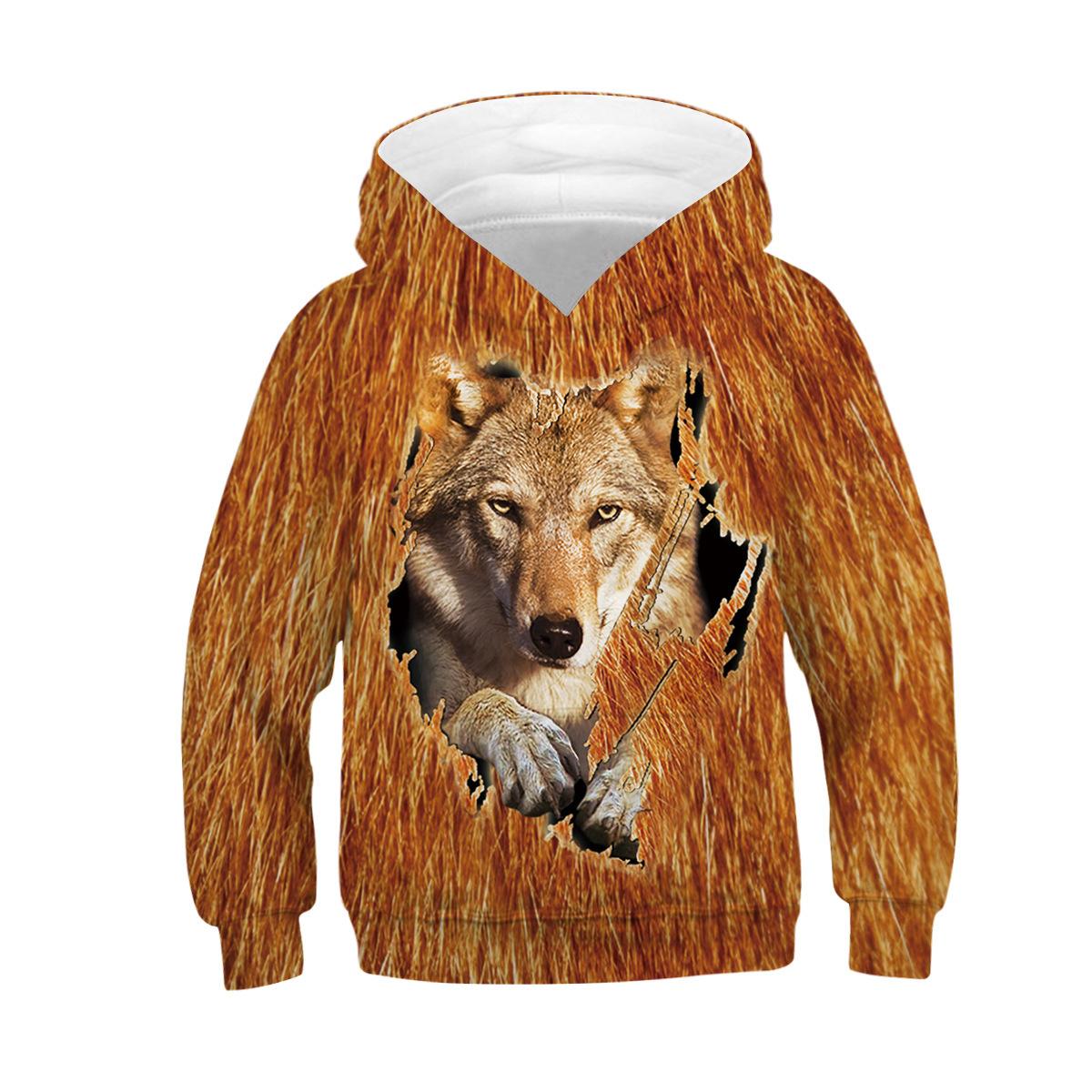 

Детский повседневный свитер с капюшоном с принтом 160 коричневый