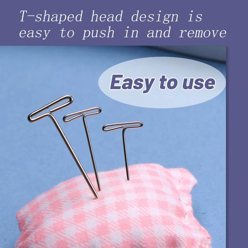100Pcs 32/38mm T Shape Pins Needle Sewing Pins Quilting Pins Blocking Knitting Pin for Knitting Crocheting Needlework