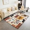 Erosebridal Fish Hunting Area Rug 3x5,Vintage American Flag Non Slip Indoor Floor Mat,Fishing Rod Bass Fishing Carpet for Dining Room Under