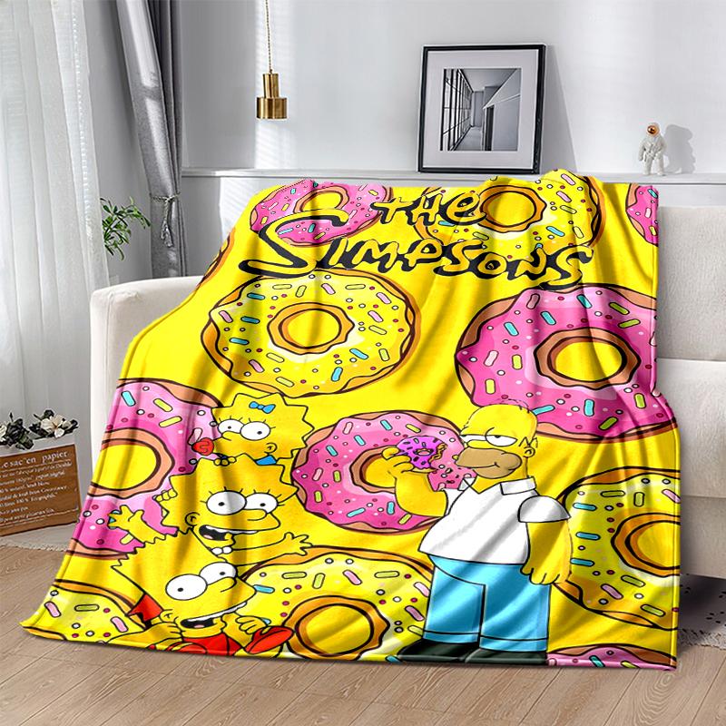 1Pc Simpsons Doughnut Adventure Blanket Soft And Comfortable Casual Warm Camping Travel Christmas Halloween Gift M921858