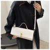 Textured Woven Square Bag Fashion Shoulder Handbag Casual Crossbody Purse Simple Solid Color Faux Leather Tote KTB