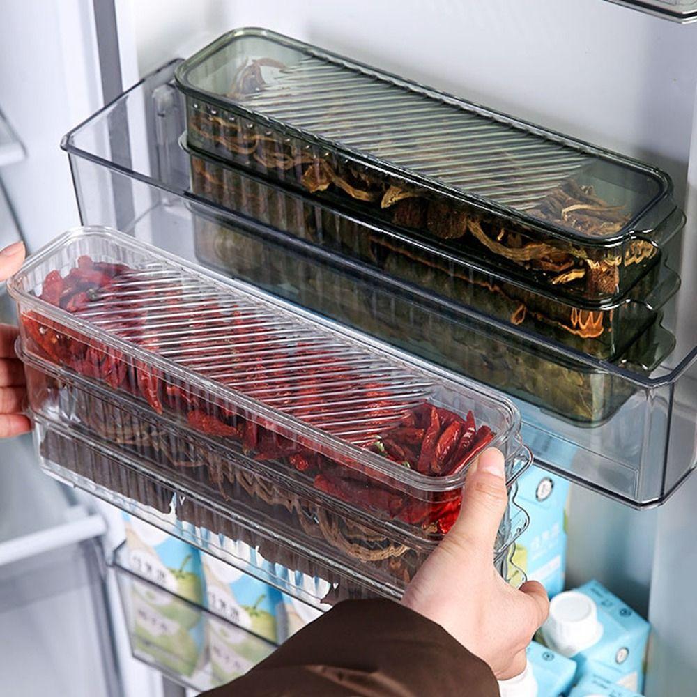 

Multi Layers Fridge Organizer Plastic Kitchen Preservation Box Dumpling Storage Box for Home