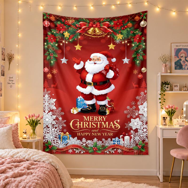 Tapiz Navideño Colgante de Pared Para Dormitorio Sala de Estar Decoración de Pared Regalo Festivo