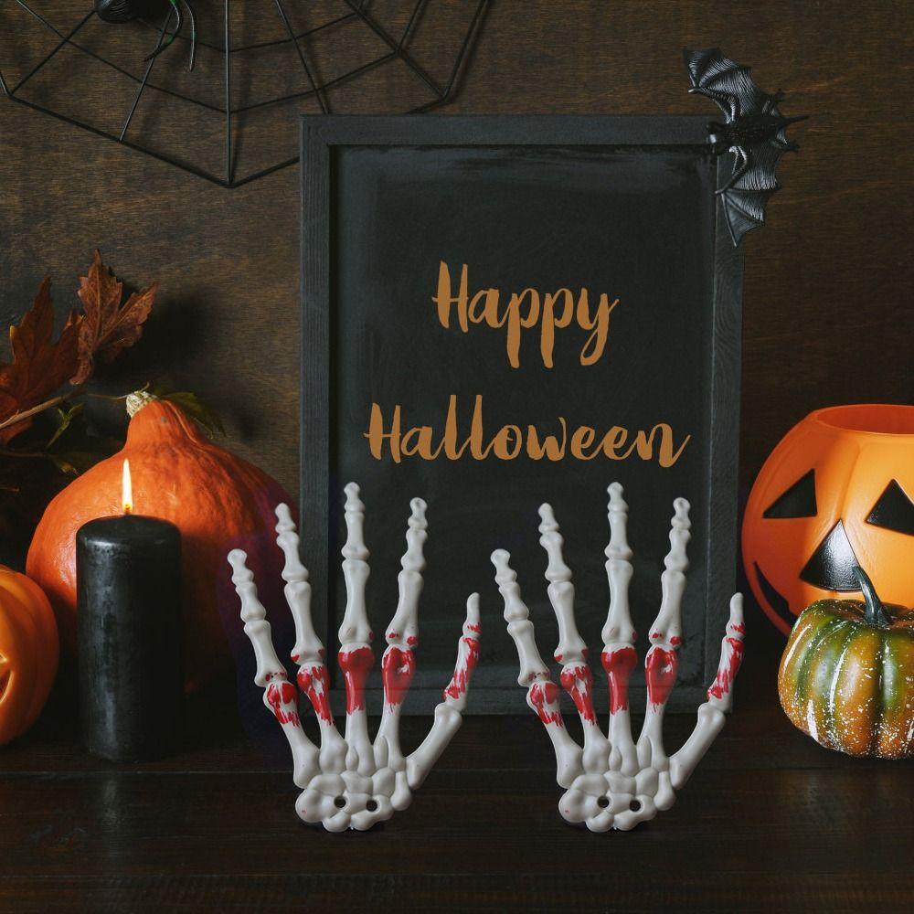 Scary Fake Skeleton Hands Realistic Spirit Claw Halloween Skeleton Hands  Halloween Themed Party