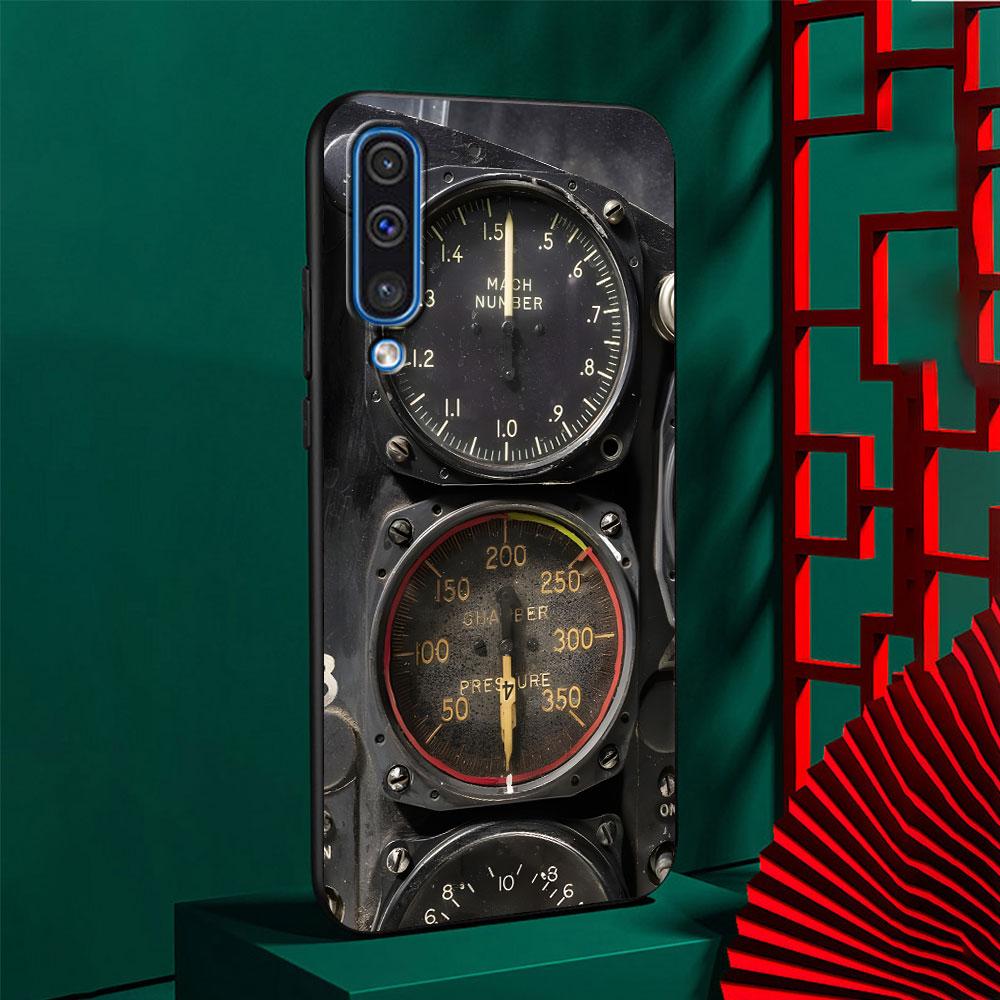 Aeroplane Pilot Cockpit Case for Samsung Galaxy A10s A50 A50s A02s A03s A20 A30 A20e A70 A70s A20s A30s A10 A40 TPU Black Cover