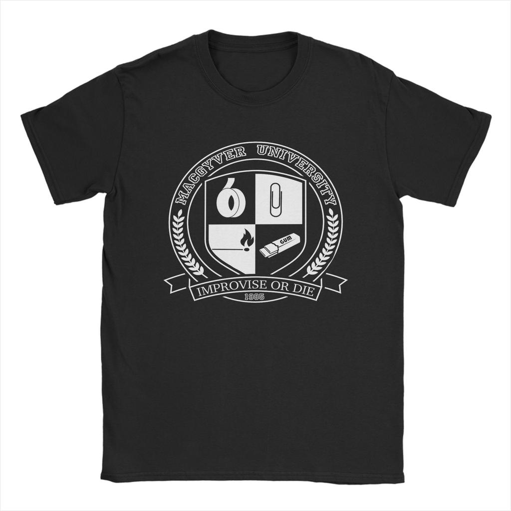 Men's Macgyver University V2 T Shirts Ingenuity Engineering Cotton Clothes Cool Short Sleeve O Neck Tees Plus Size T-Shirts
