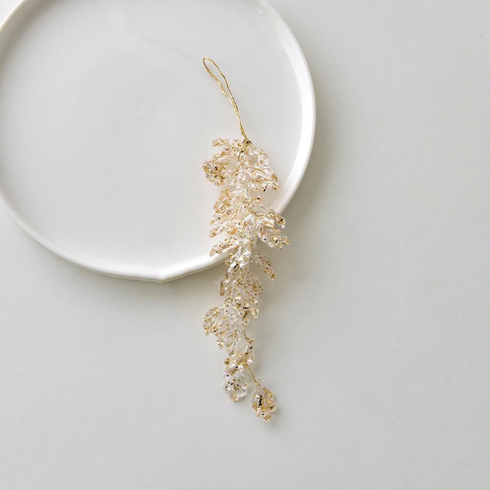 Realistic Glitter Christmas Branches Acrylic Xmas Tree Hanging Ornament  Holiday Party