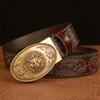 Fashion Belt Genuine Leather Belt for Men Carving Pattern Automatic Buckle Belt Strap for Jeans