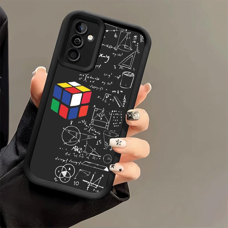 Phone Case for Samsung Galaxy S26 S25 Ultra S24 FE Rubik Cube Formula Spoofs Math Shell S23 Plus S22 + S21 S20 5G Soft Silicone