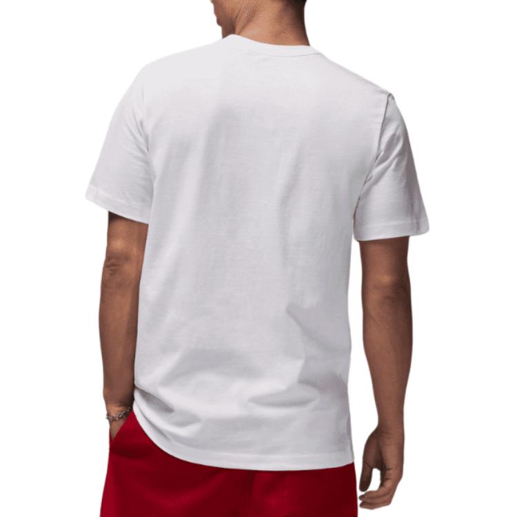 Jordan Letter Logo Embroidered Crew Neck Pullover Short Sleeve T-Shirt Men Tops White HF1155-100