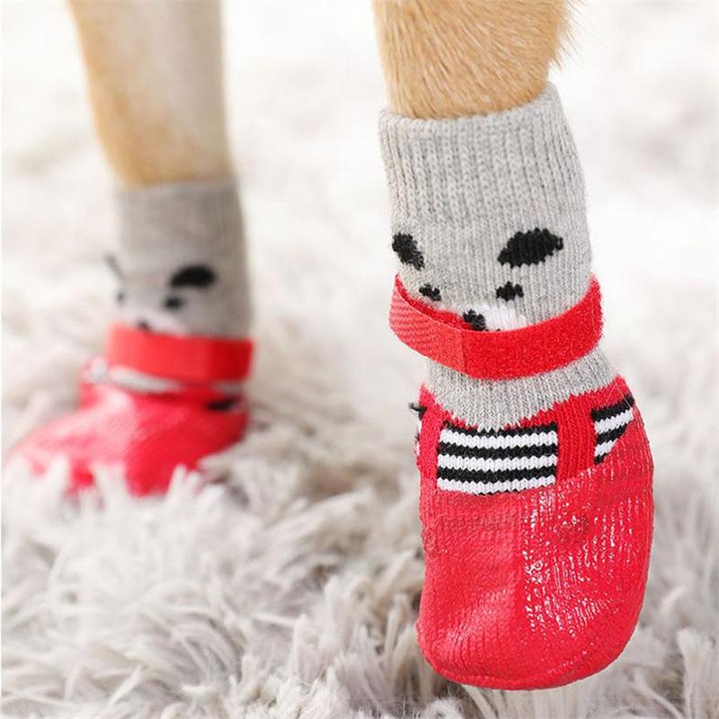 Silicone Rain and Snow Outdoor Socks Puppy Accessories for Puppies Adjustable Anti-slip Foot Protectors Dogs Pet Products Shoes
