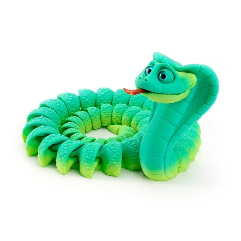 Flexible Joints Articulated Cobras Fidgety Toy Table Decors 3D Printed Crazys Cobras ,Realistic Crazys Cobras Statues