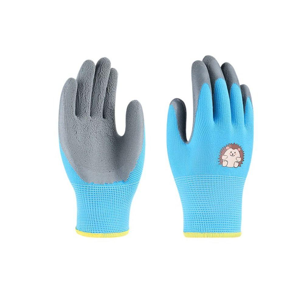 Polyester Garden Work Gloves Waterproof Yard Work Gloves Kid Gardening Gloves  Children