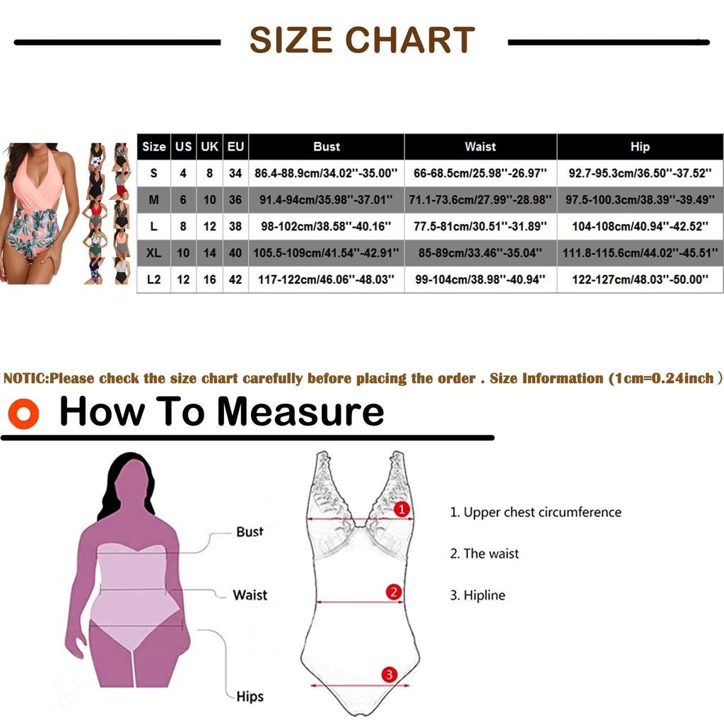 One Piece Swimsuit Women Deep V Neck Halter Neckline Backless Cut Out Leaf Print High Waist Beachwear