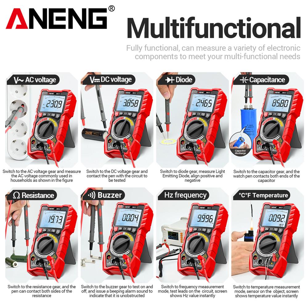 New Multifunctional 2 in1 Insulation Resistance Digital Multimeter Rechargeable MH17 AC/DC Voltage True RMS 19999 Counts Tester Tools with Flashlight