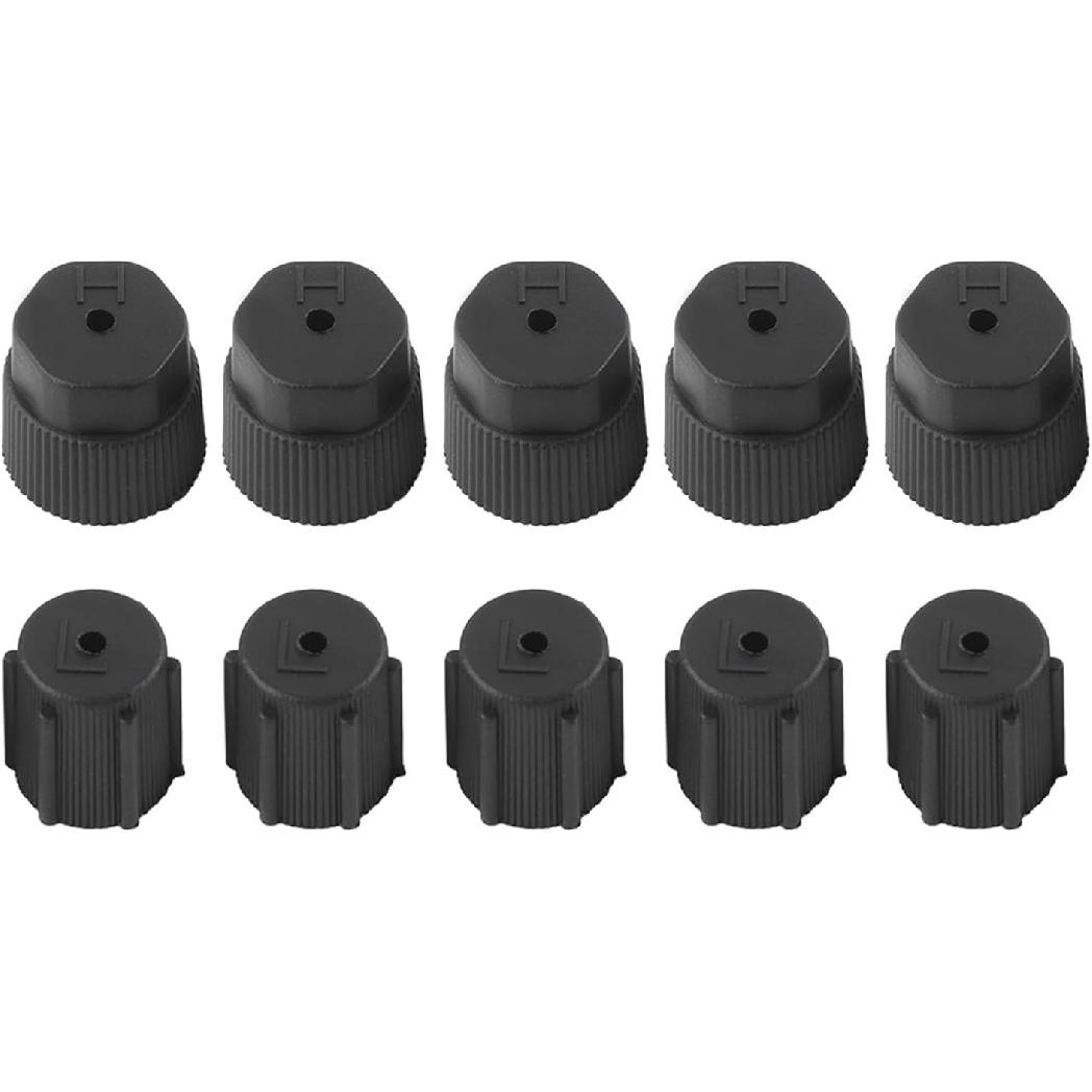 AC Charge Port Caps Valve Core Cover 10Pcs 13mm 16mm Multi-Size Car AC Service Refrigerant Charging Port Cover
