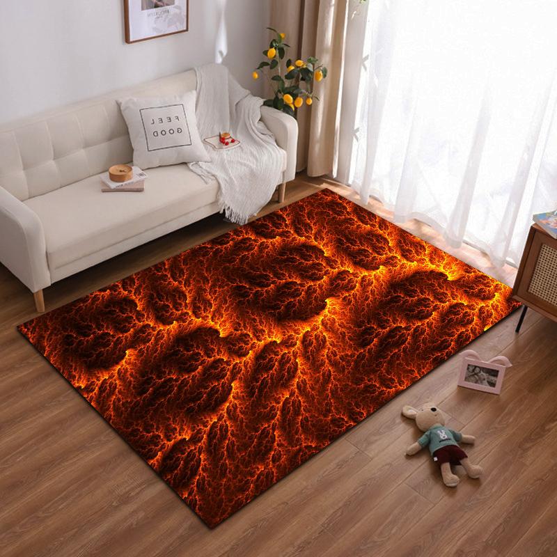 

Fiery lava-style rug to add warmth and energy to your space Suitable for use as an anti-slip game mat for living room and bedroom sofas 40x60cm( 15x23in )