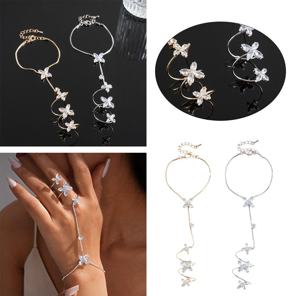 Elegant Adjustable Flower Bracelets Adjustable Bracelet Ring Set  Daily Wear