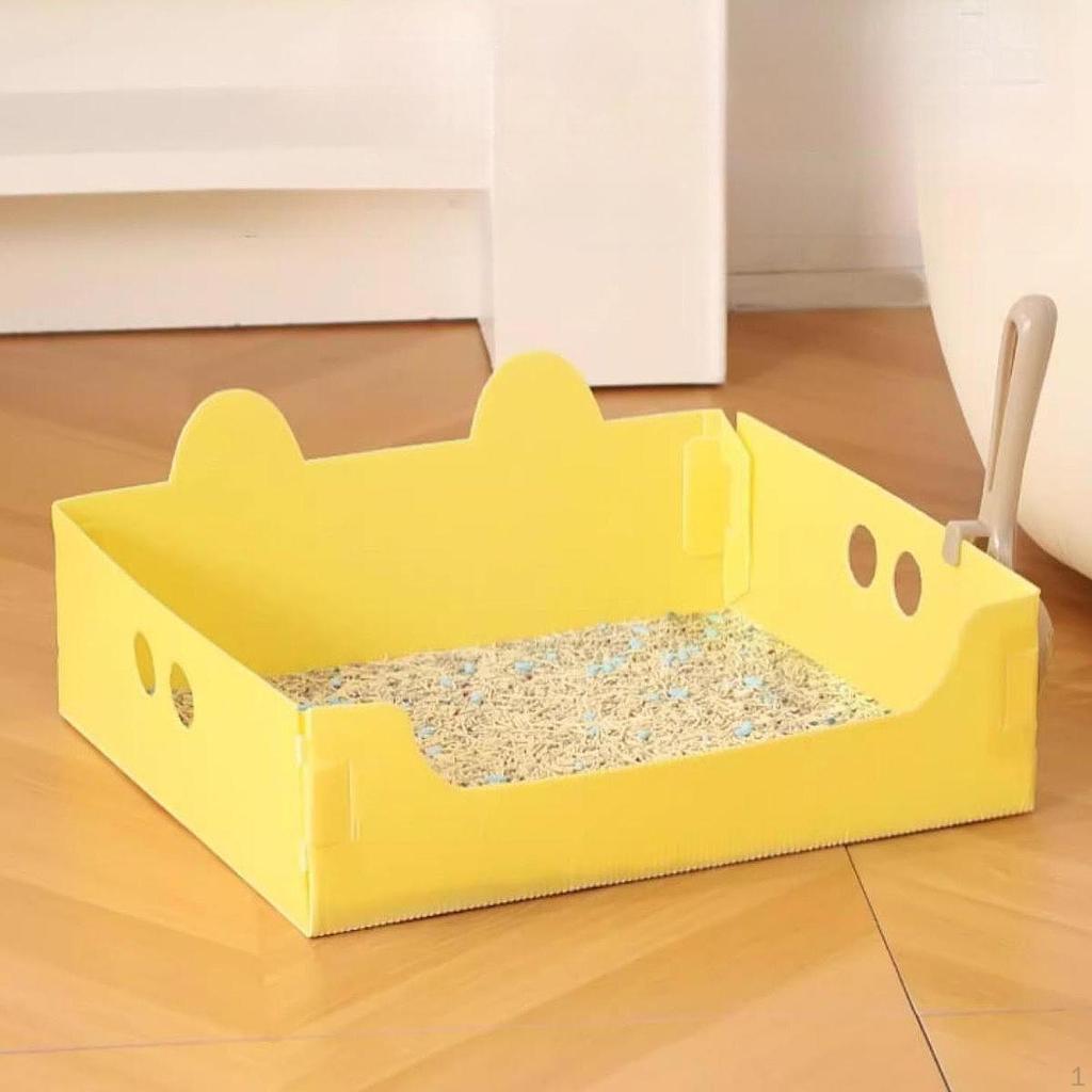 Cat Travel Toilet Adorable Large Capacity Supplies Funny Open Litter Pan Potty for Indoor