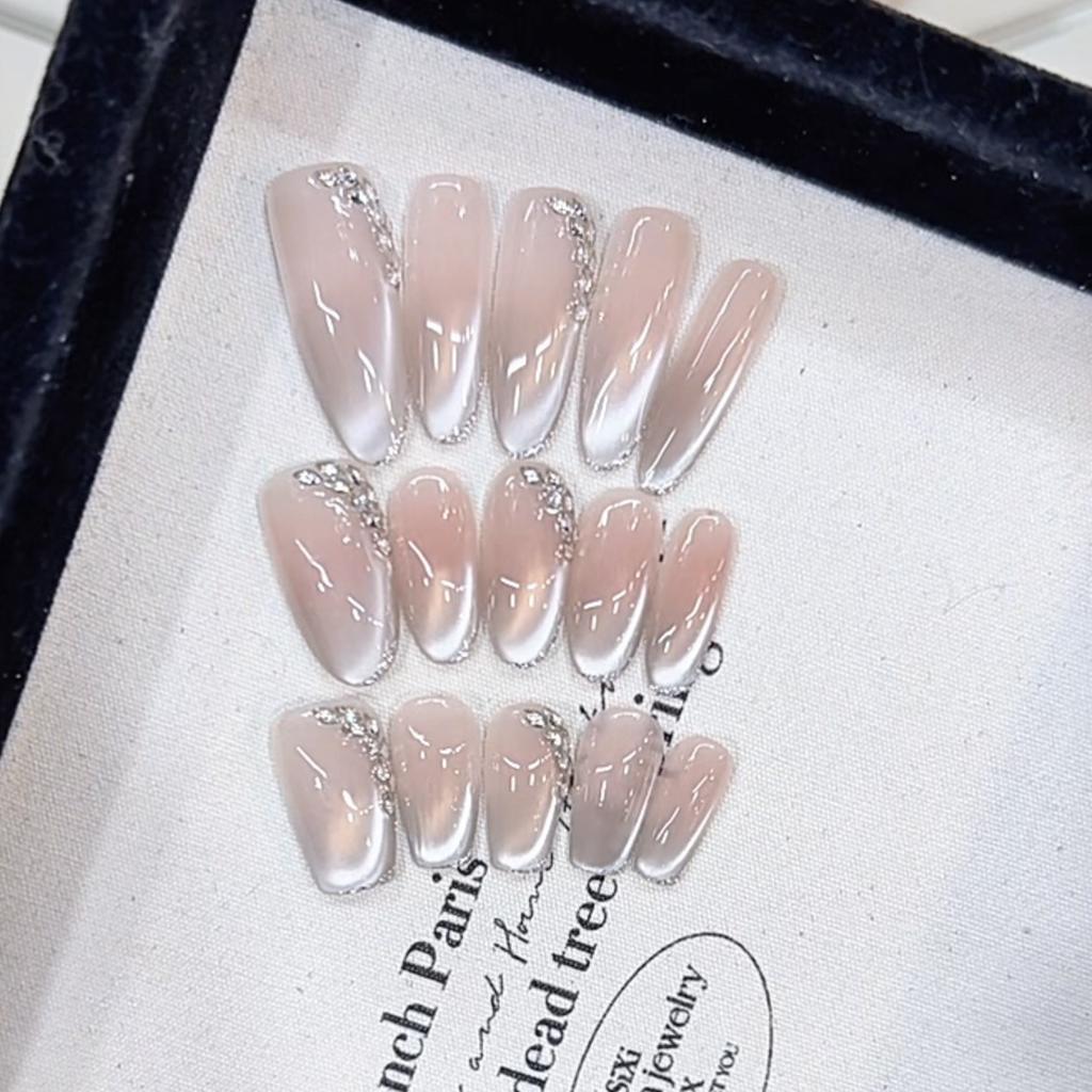 Pure Hand-wearing Armor Spring and Summer New Style Meteor Shower Wheat Ears Ice-transparent Cat Eyes Pure and Lustful Manicure