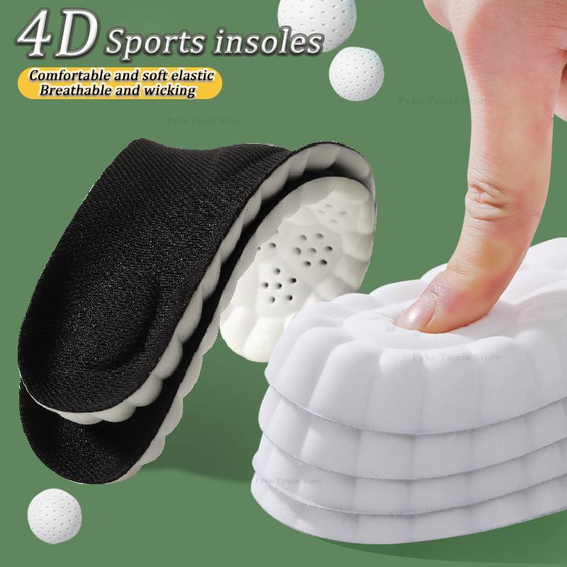 

4D Cloud High Elastic Latex Sports Insoles Arch Support Orthotic Feet Cushion Inserts Anti-odor Shock Absorption Soft Shoes Pads EU35-36 (235mm) чорний