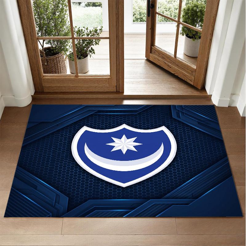 Portsmouth FC Design Kristall-Samt-Teppich Weich Dekorative Matte für Schlafzimmer Eingang