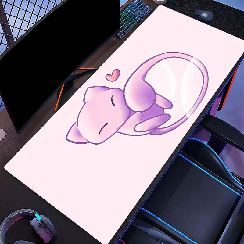 Mew Cartoon Mouse Pad, Large Gaming Desk Mat, Non-slip XXL Mousepad for Laptop & Tablet, Mini PC Playmat with Stitched Edges
