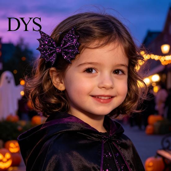 Sparkly Hair Bows for Parties Halloween Bat Bow Clips Women Girls, Glitter Wing Hairpin Girls Ponytails And Braids, Cute Holiday Accessories