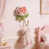 Artistic Heart Shape Wall Mount Hook With Floral Rose Designs Great For Organizing Small Items