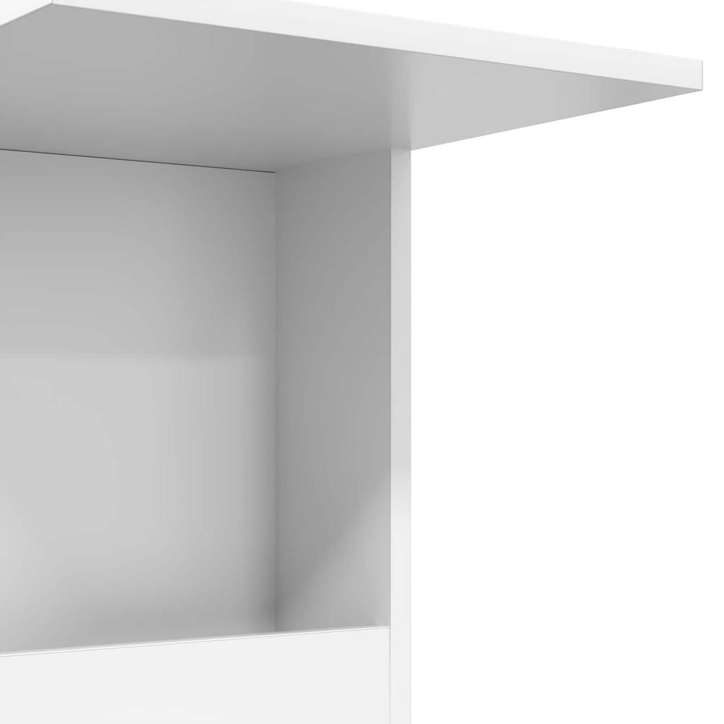 Side Table with Wheels White 40 x 35 x 60 cm Engineered Wood