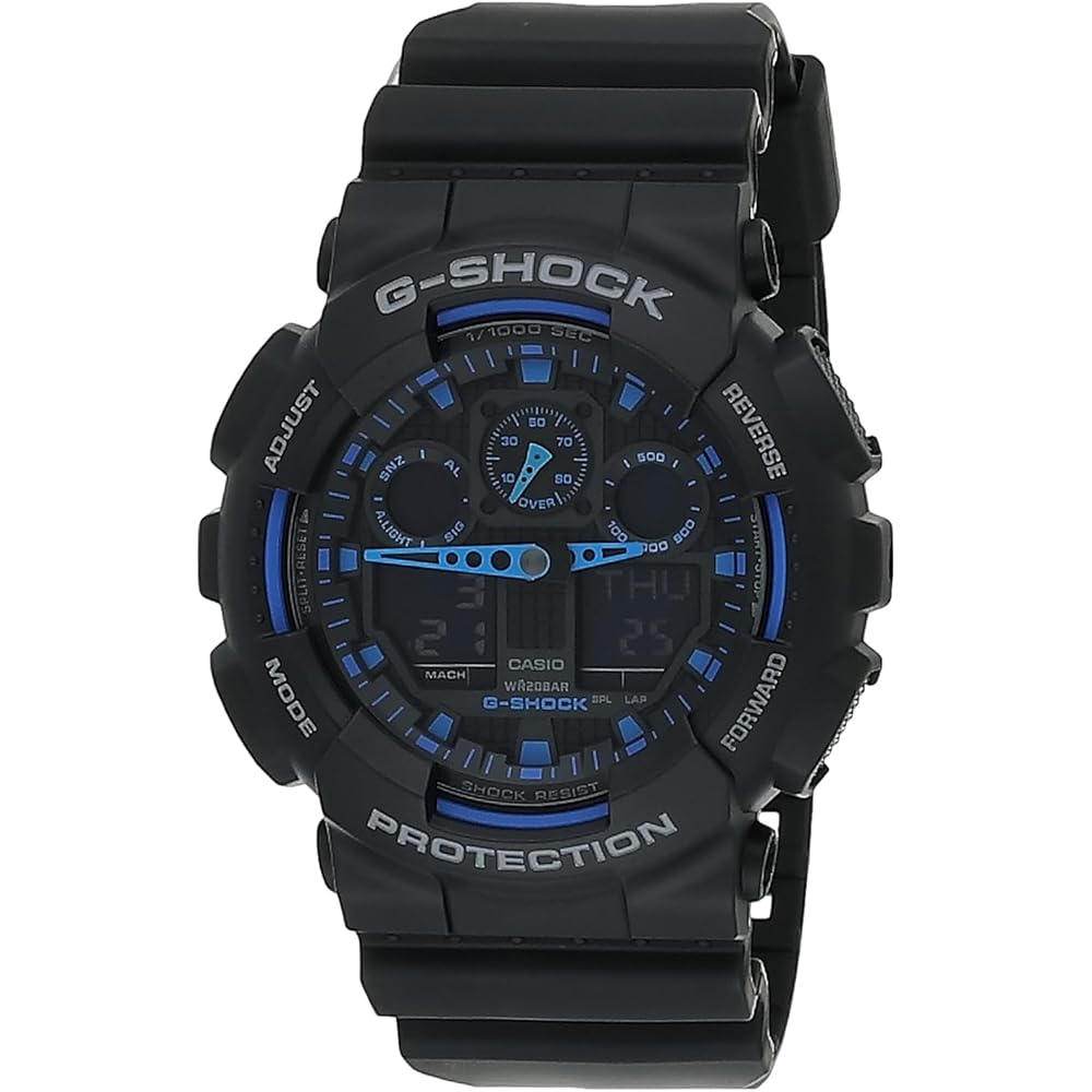 Casio G-Shock GA-100-1A2 Analog-Digital Watch Black Water Resistant Shockproof