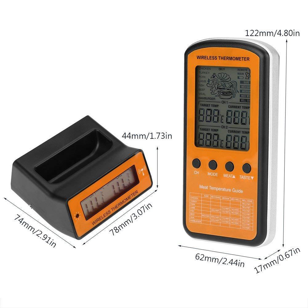 Wireless Dual Probe BBQ & Oven Meat Thermometer for Home Cooking