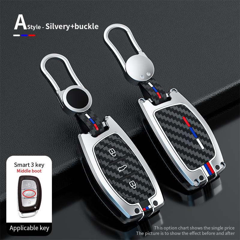 Car Key Case Cover Shell Fob For Hyundai Tucson Santa Fe Rena Sonata Elantra Creta Ix35 Ix45 I10 I30 I40 Keychain Accessories