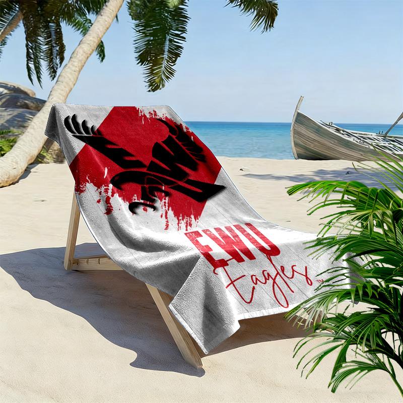 Eastern Washington Eagles Print Beach Towel, Large Soft Quick Dry Towel for Beach Camping Swimming