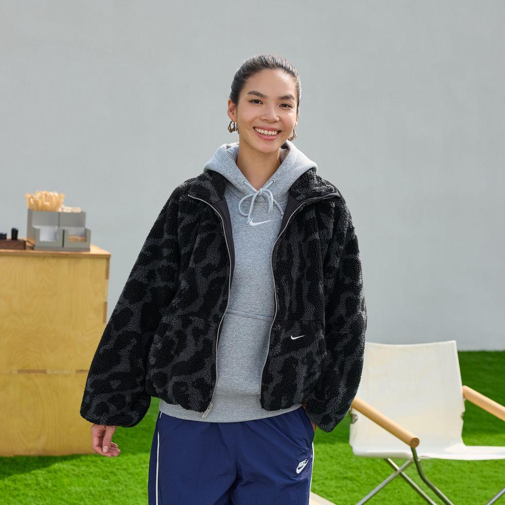Nike leopard-patterned zip-up jacket L
